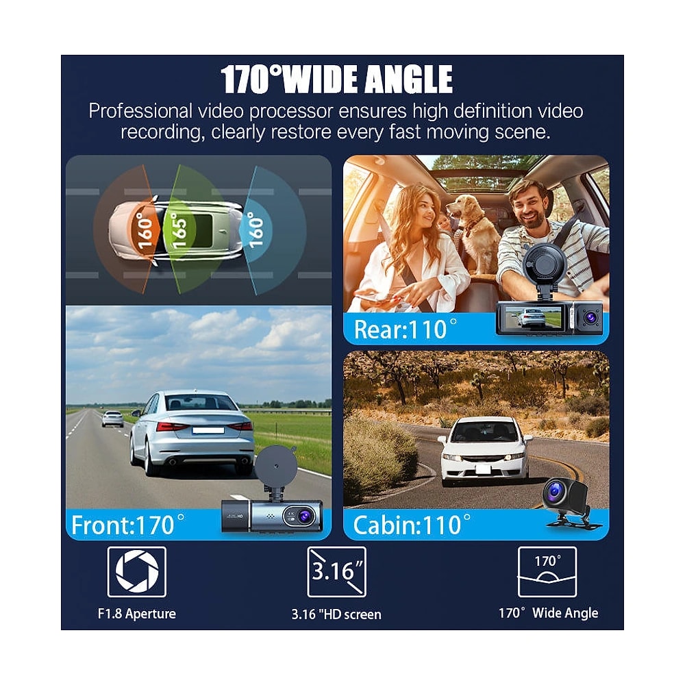 DashCam 4K WiFi Dual, vue 4